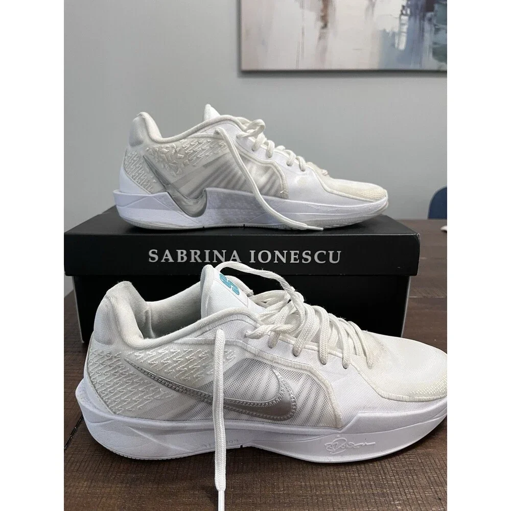 Nike Sabrina 2 White Noise FQ2174-101 Womens 11 Mens 9.5 Used W/ Box Basketball